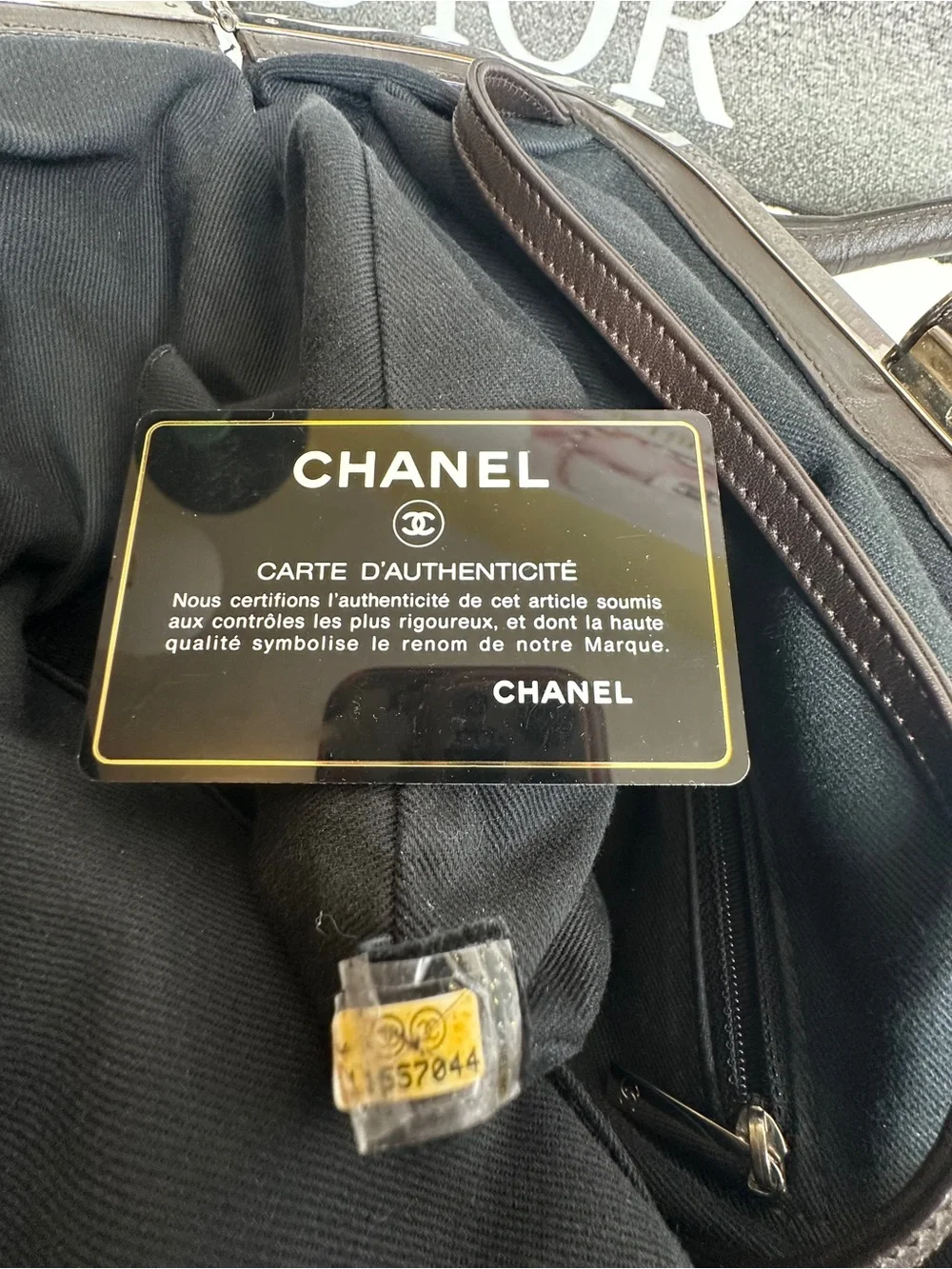 CHANEL CC SHW Handbag Calfskin Leather Brown